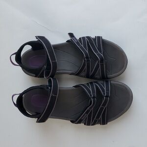 teva womens tirra hiking Sandals adjustable straps Black / Purple  size 10